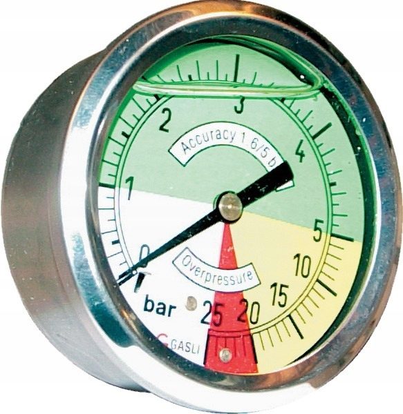 Hydraulisches Manometer für Glyzerin-Sprüher, M 1/4-Anschluss am hinteren Glyzerin