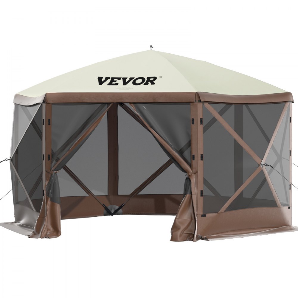 Opvouwbare tuinpaviljoen 3,05 m x 3,05 m 6-zijdige pop-up campingluifeltent met gaasramen, draagbare draagtas, grondpinnen, groot tuinpaviljoen voor buitenkamperen, gazon en achtertuin Opvouwbare tuinpaviljoen 3,05 m x 3,05 m 6-zijdige pop-up campingluifeltent met gaasramen, draagbare draagtas, grondpinnen, groot tuinpaviljoen voor buitenkamperen, gazon en achtertuin