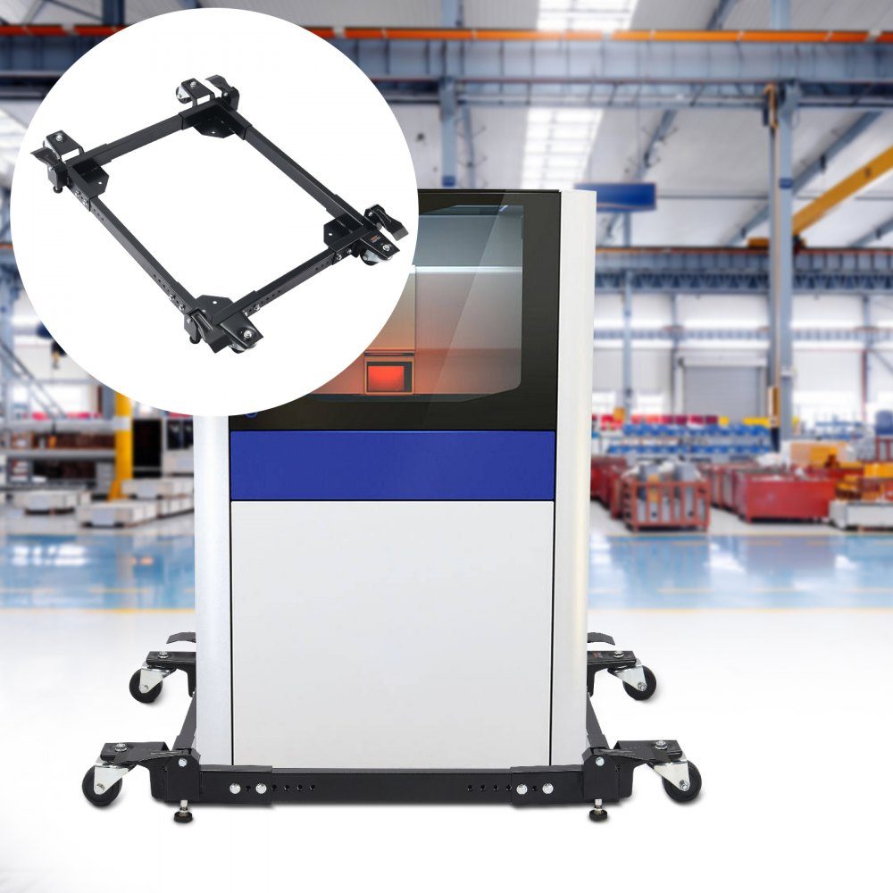 Mobile Base, 1500 lbs Capacity, Adjustable from 20" x 24.5" to 28" x 33.5", Heavy Duty Universal Mobile Base with 4 Caster Wheels, for Woodworking Equipment, Band Saws, Power Tools, Machinery