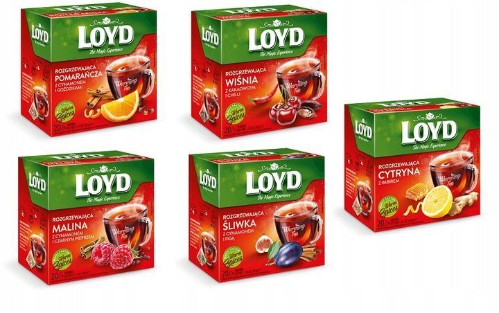 Set mit 5 verschiedenen wärmenden Loyd-Tees, 20 Beutel pro Packung, Winter-Special