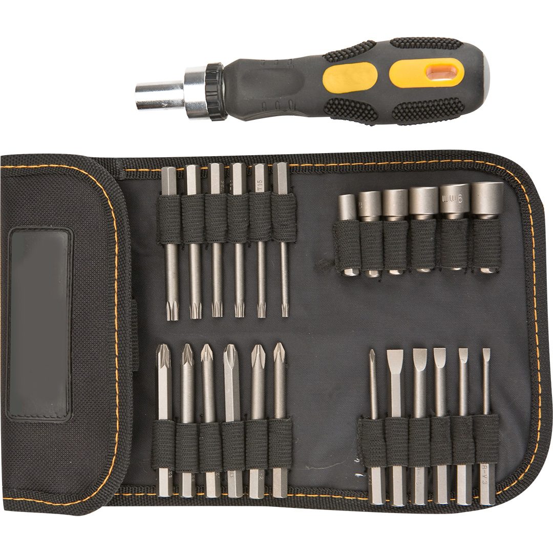 Screwdriver bits and sockets with handle