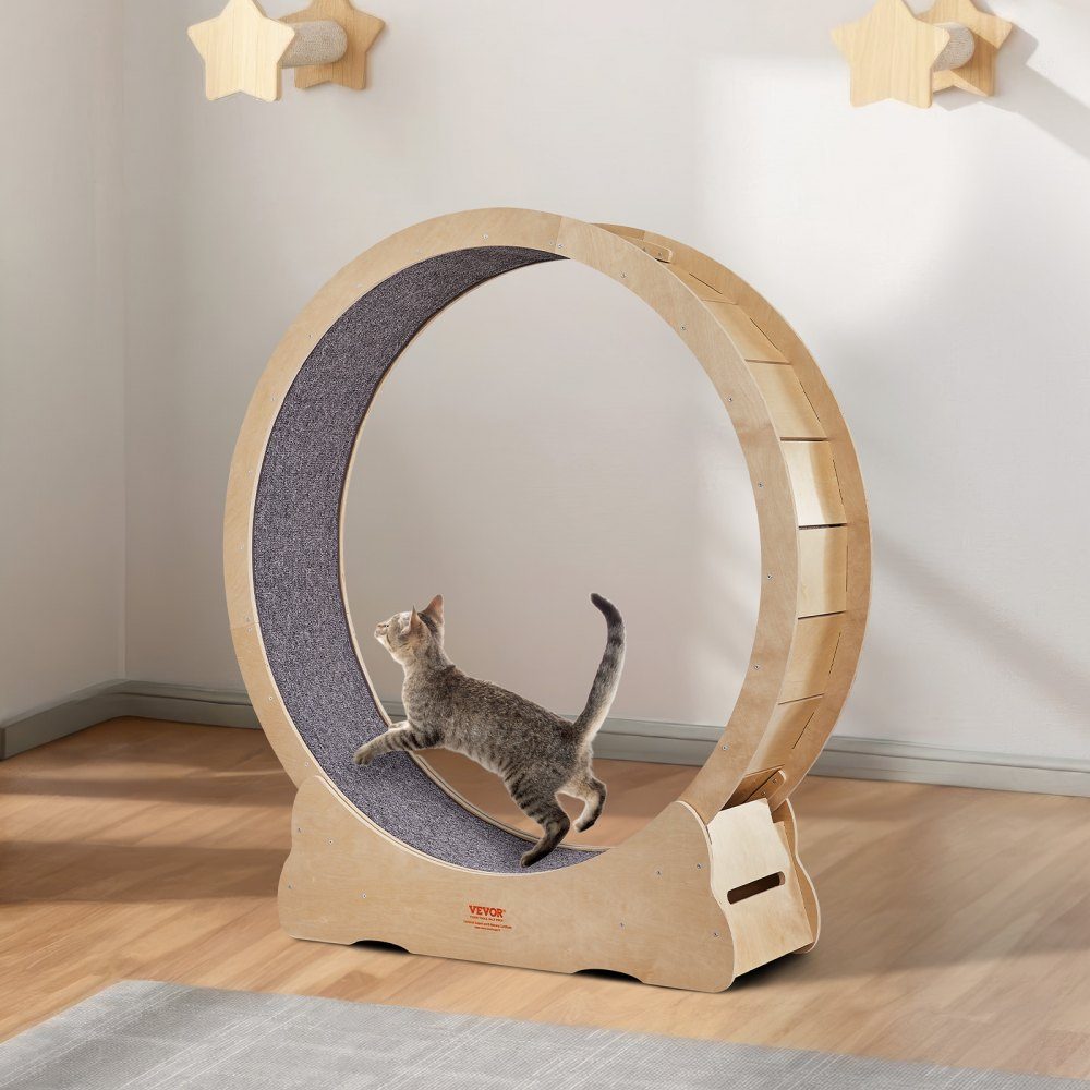 Cat hometrainer 1320 x 340 x 1415 mm berkenpopulier multiplex Cat hometrainer Uitneembare binnenmat met laag geluidsniveau Cat hometrainer geschikt voor katten met een gewicht van 8 kg tot 14 kg