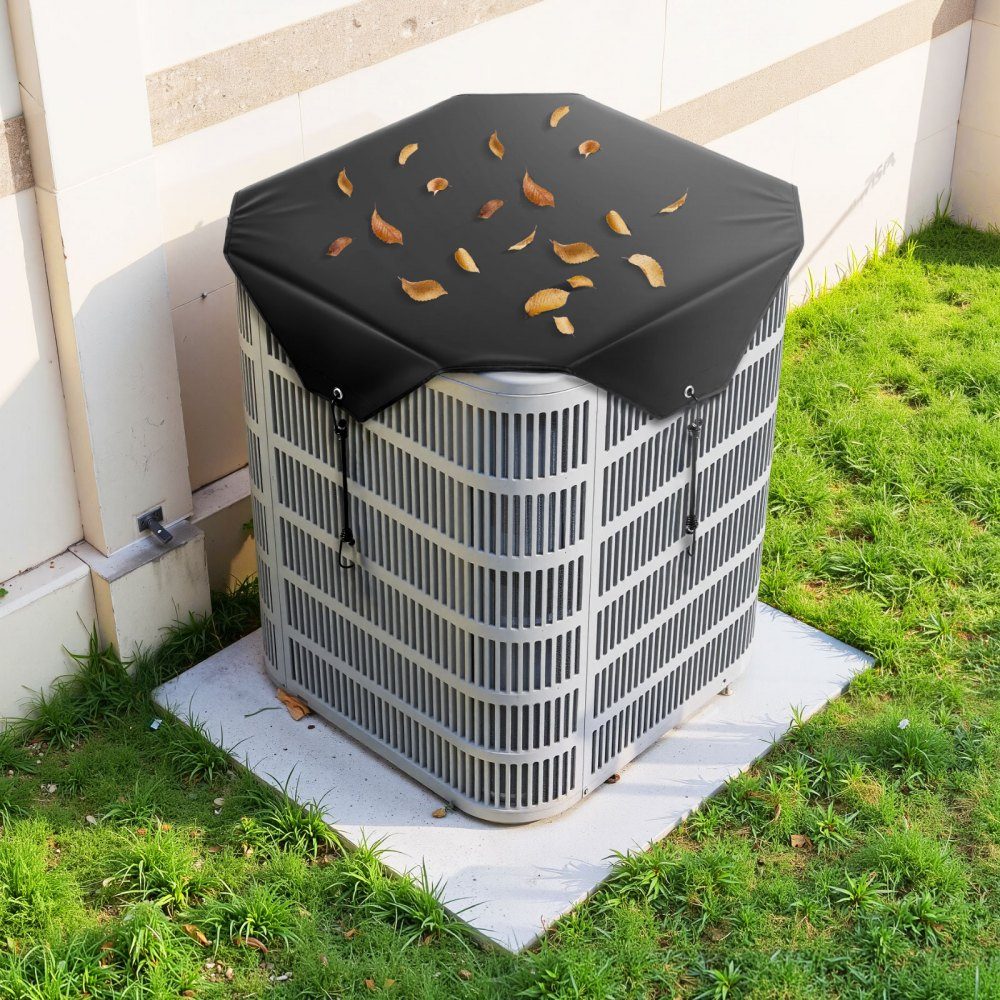 Abdeckung für Klimaanlagen für den Außenbereich, 710 x 710 mm, Klimaanlagen-Abdeckung, 100 % Polyestergewebe, Schutzhülle, regenfest, für den Außenbereich, alle Jahreszeiten, Schwarz