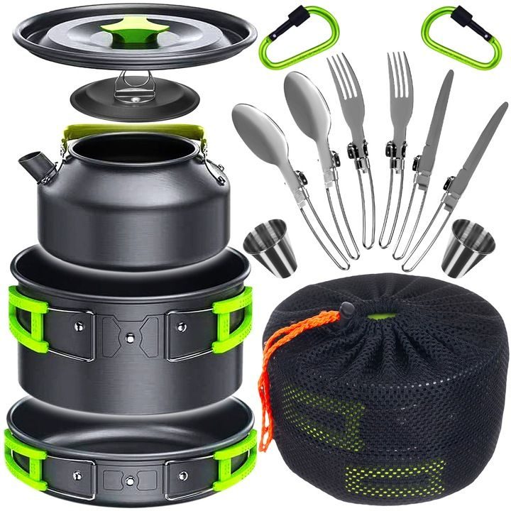 Set de cuisine de camping pliable XL 18 pièces - votre cuisine mobile pour chaque aventure set 2
