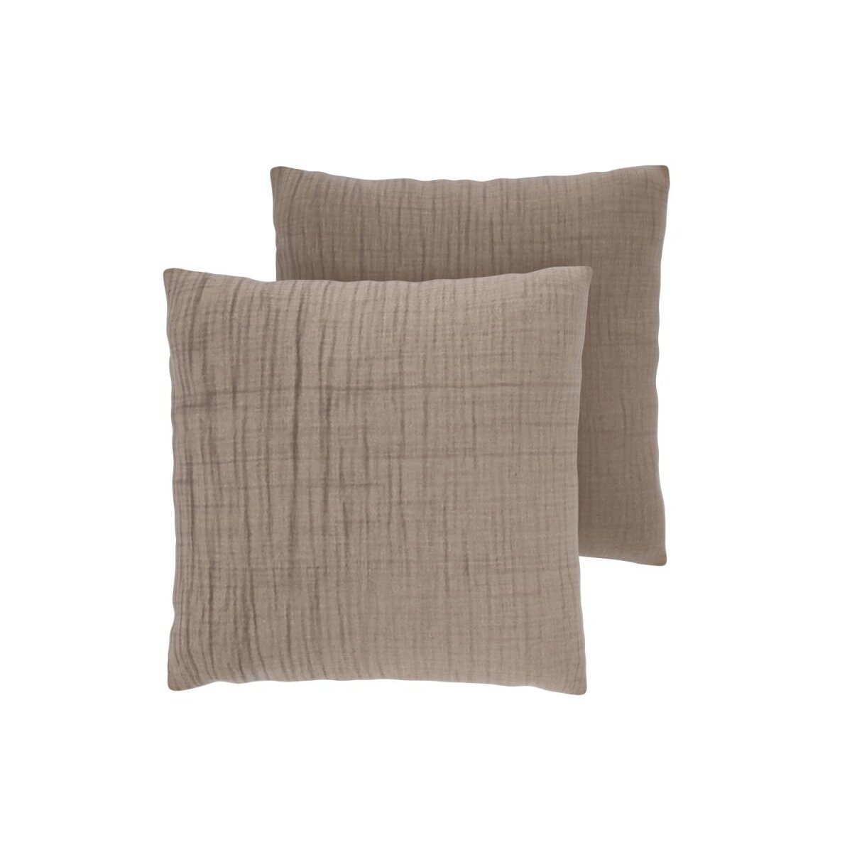 LIVARNO® Kissenbezug Musselin, 50 x 60 cm, 2 Stück, braun
