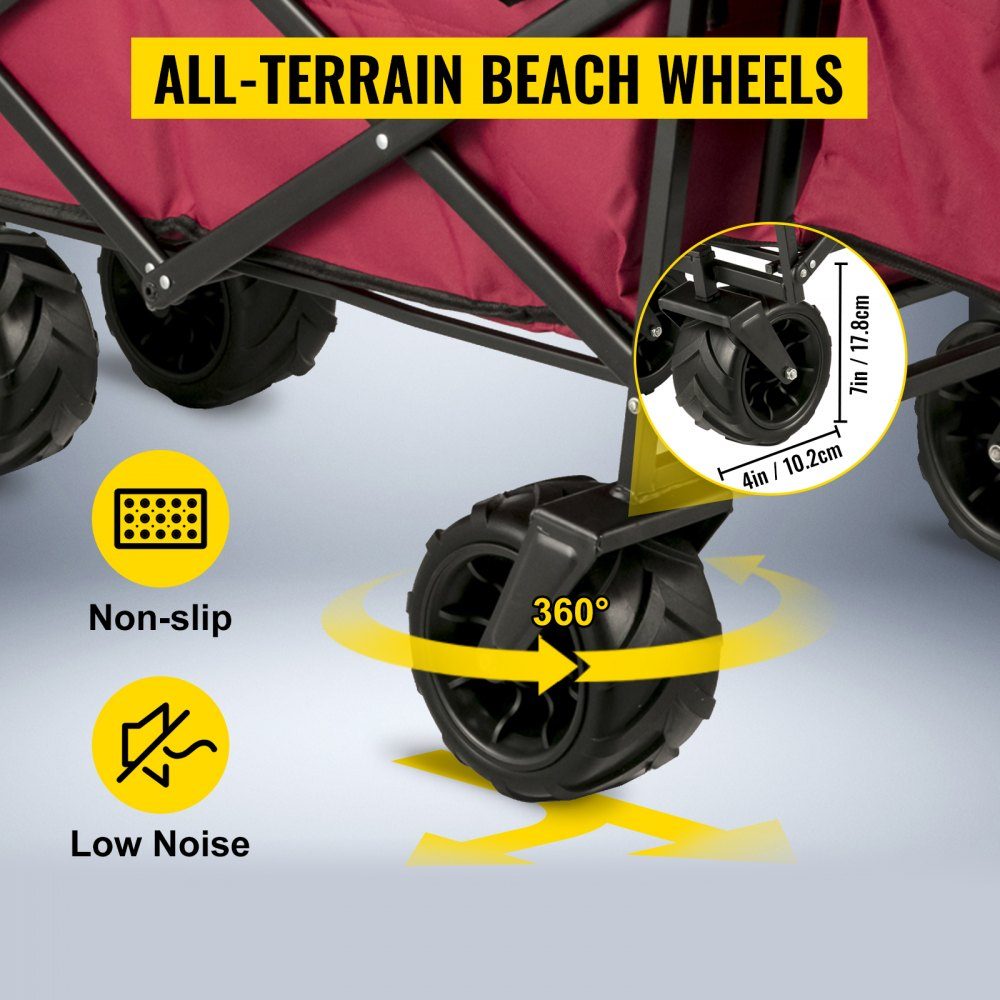 Camion Pliable Camion Pliant Noir Toit Amovible Camion Pliant en Tissu Oxford 600D Grande Roue Camion Pliant Portable Poignée réglable Convient pour Les Sports de Jardin de Plage