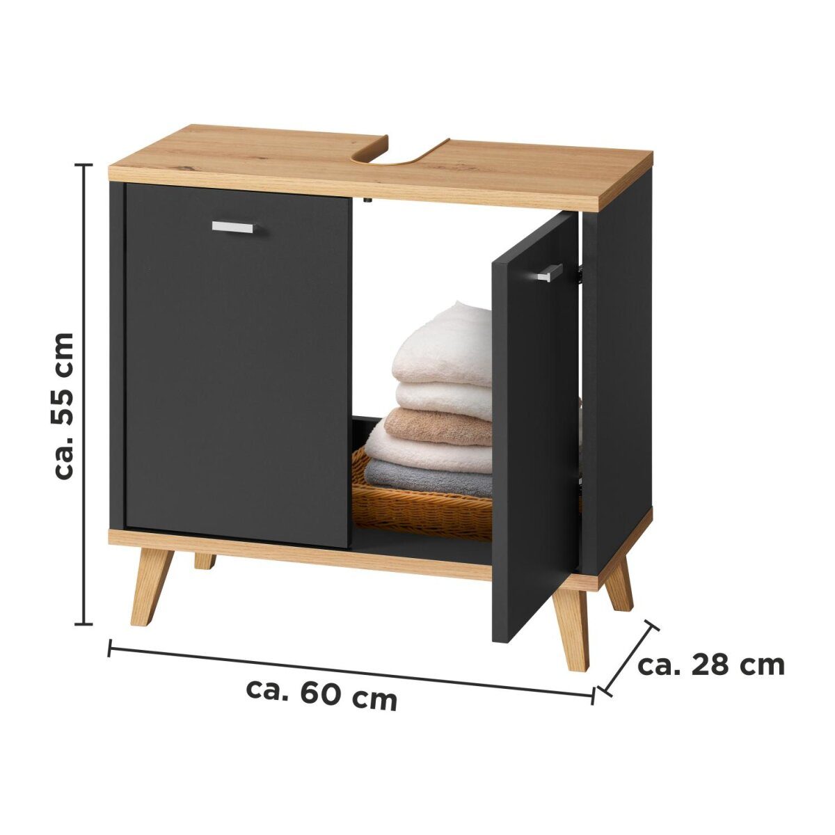 LIVARNO® sink base cabinet »Corfu« with siphon cutout