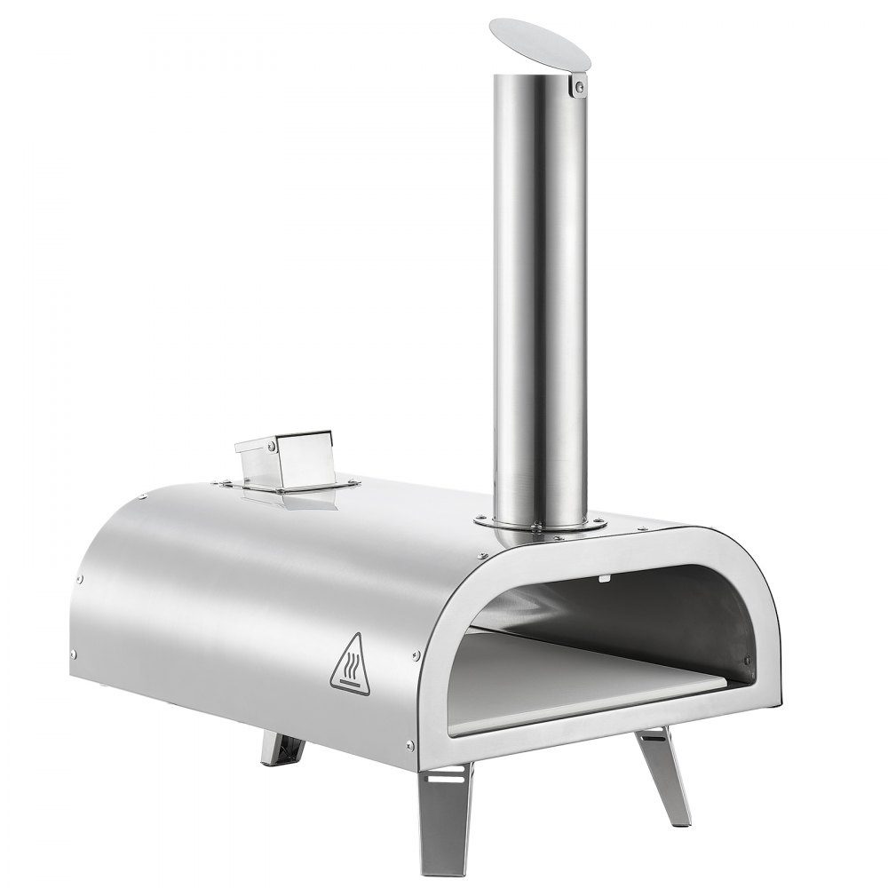 Outdoor Pizza Oven, 12" Pellet Pizza Oven, Portable Pizza Oven with Built-in Thermometer, Wood Burning Stove, Pizza Stone, Shovel and Carry Bag, Stainless Steel Pizza Maker for Garden Camping