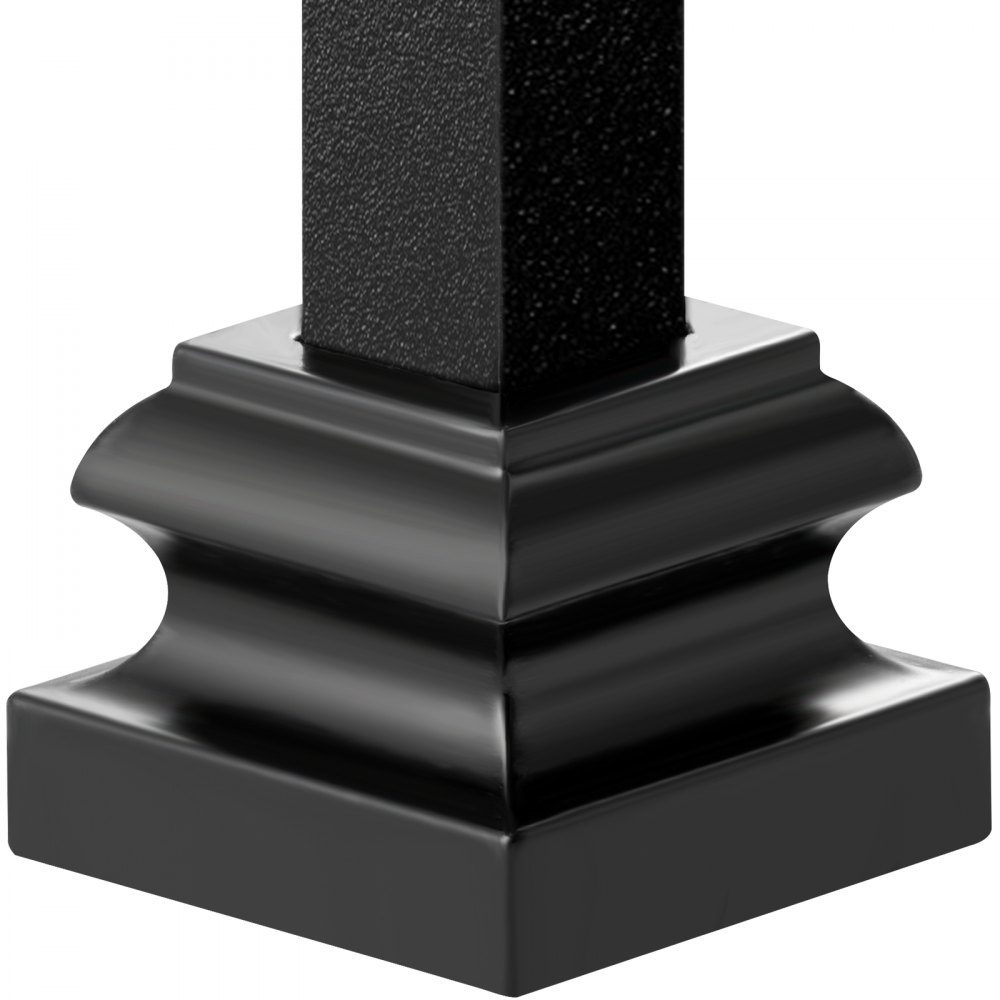 Set of 50 post supports, aluminum post shoe, post screw-on sleeve, screw-on sleeve, support foot. Suitable for stair railings, single turns, double turns, double baskets 34.5 x 34.5 x 26.5 mm