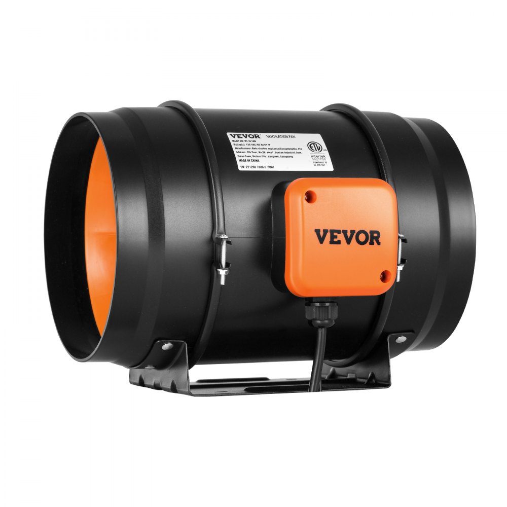 Inline-Kanalventilator, 203,2 mm, Rauchabzug, Inline-Kanalventilator mit variablem Geschwindigkeitsregler, leiser Abluftventilator mit Wechselstrommotor für Kühlverstärker, Wachstumszelte, Hydrokulturen