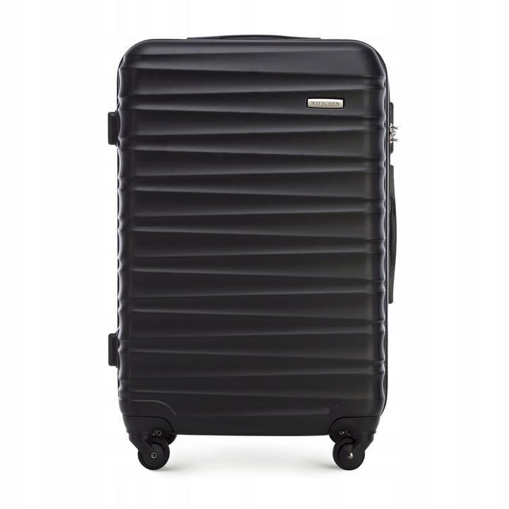 Großer Premium-Koffer Reisekoffer ABS-Kunststoff 96l mit schwarzen Rippen
