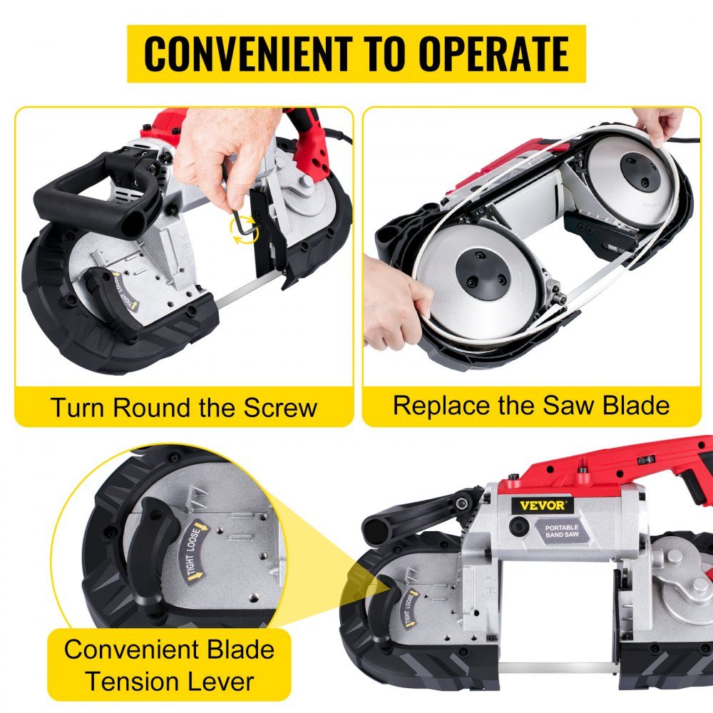 Bandsäge, 5 Zoll Schnittgröße, 1100 W, 10 A, Stahlbandsäge, Bandsäge mit 5 Zoll maximaler Schnittkapazität (ohne Sockel), 54 Zoll – 472,4 Fuß pro Minute, Geschwindigkeitsskala, Metallbandsägemaschine