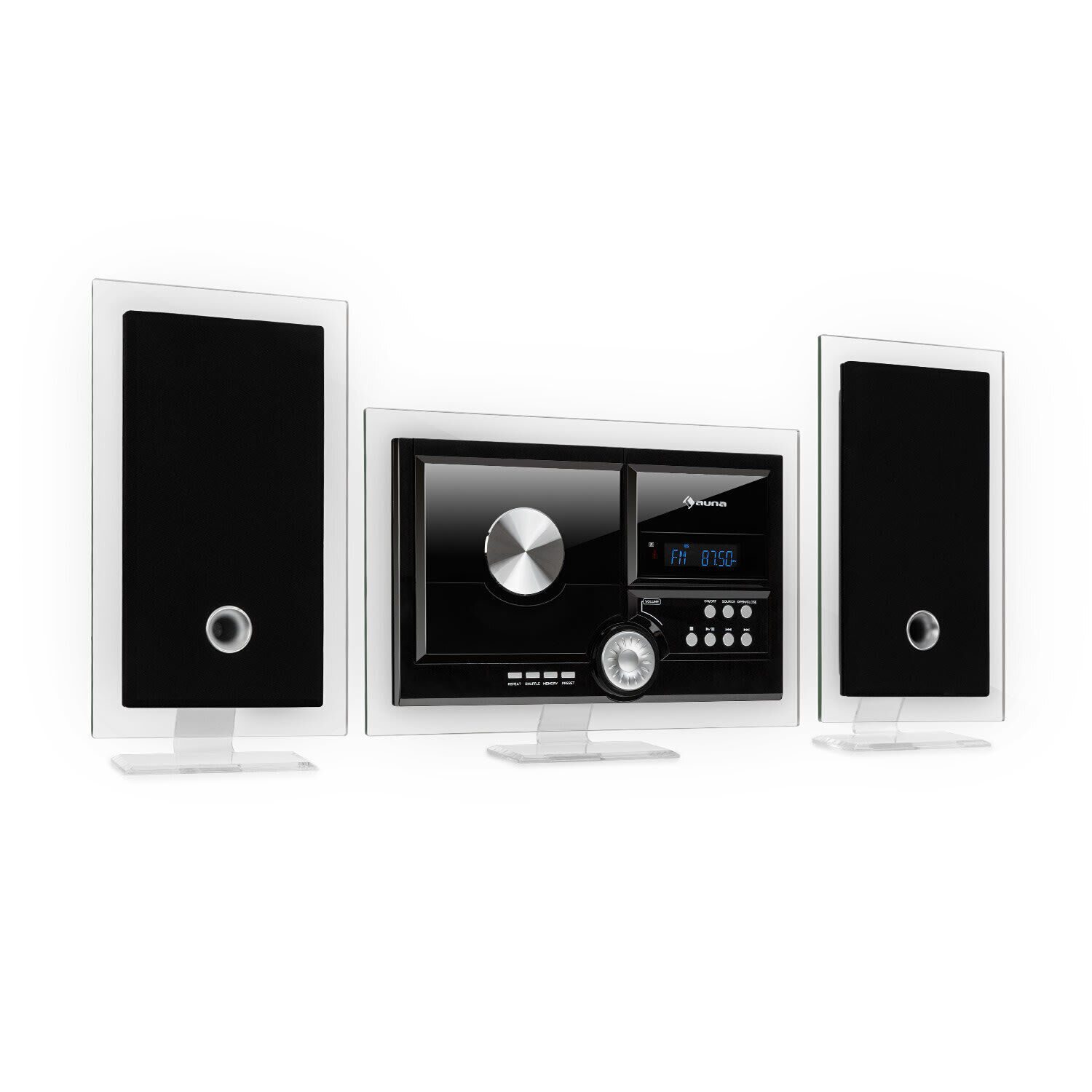 Stereoanlage DAB+ Digitalradio CD-Player USB MP3 Bluetooth-Lautsprecher schwarz