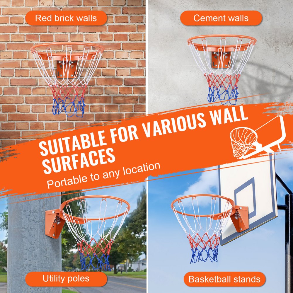 Basketball-Felge, an der Wandtür montierter Basketballkorb, robustes Q235-Basketball-Flex-Rand-Zielset mit Netz, standardmäßiger 18-Zoll-Hänge-Basketballkorb für den Innen- und Außenbereich für Kinder und Erwachsene Basketball-Felge, an der Wandtür montierter Basketballkorb, robustes Q235-Basketball-Flex-Rand-Zielset mit Netz, standardmäßiger 18-Zoll-Hänge-Basketballkorb für den Innen- und Außenbereich für Kinder und Erwachsene