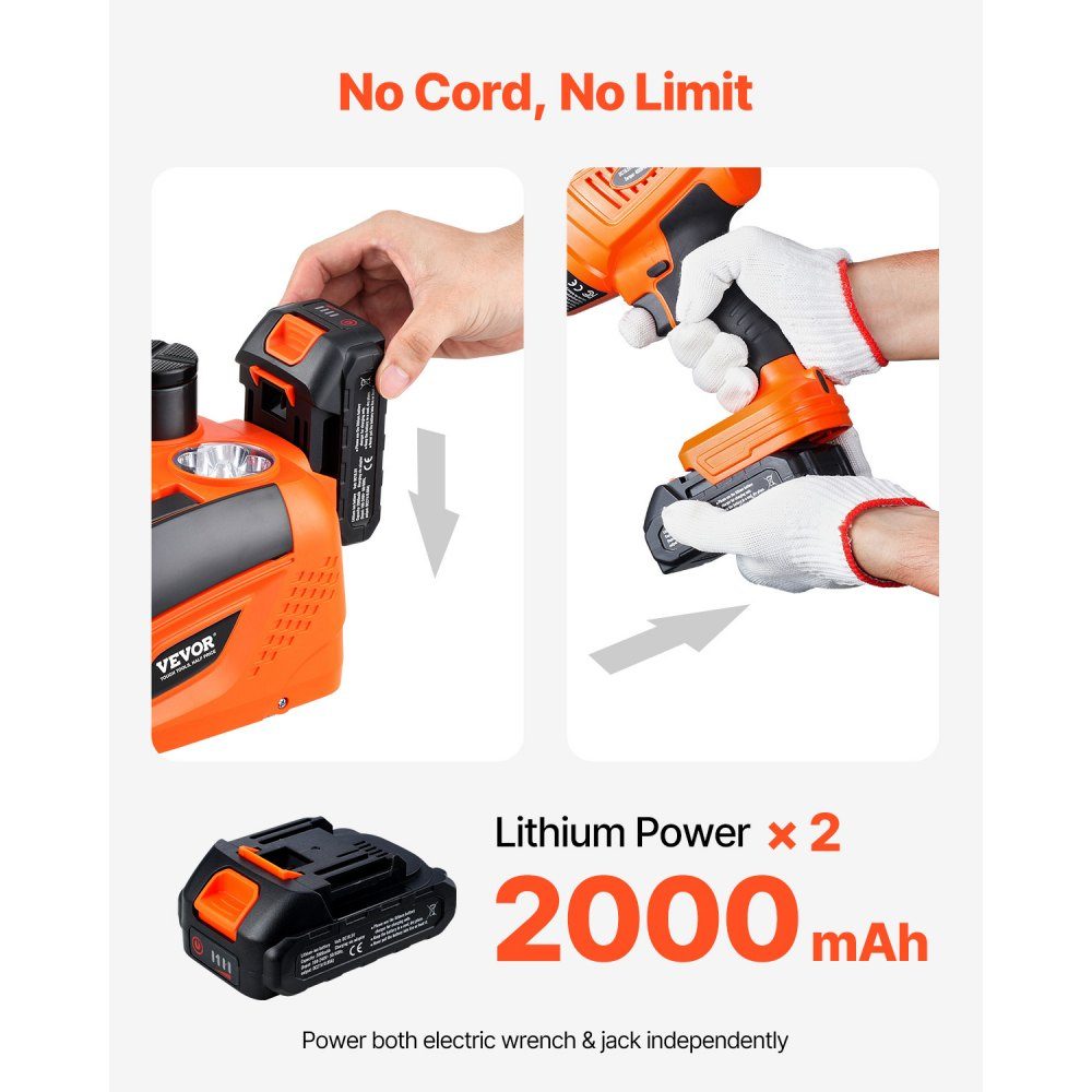 Cric de voiture électrique Cric à ciseaux portable réglable avec haute capacité (5T), remplacement du démonte-pneu avec clé à chocs, lumière LED et télécommande, pour camion berline SUV