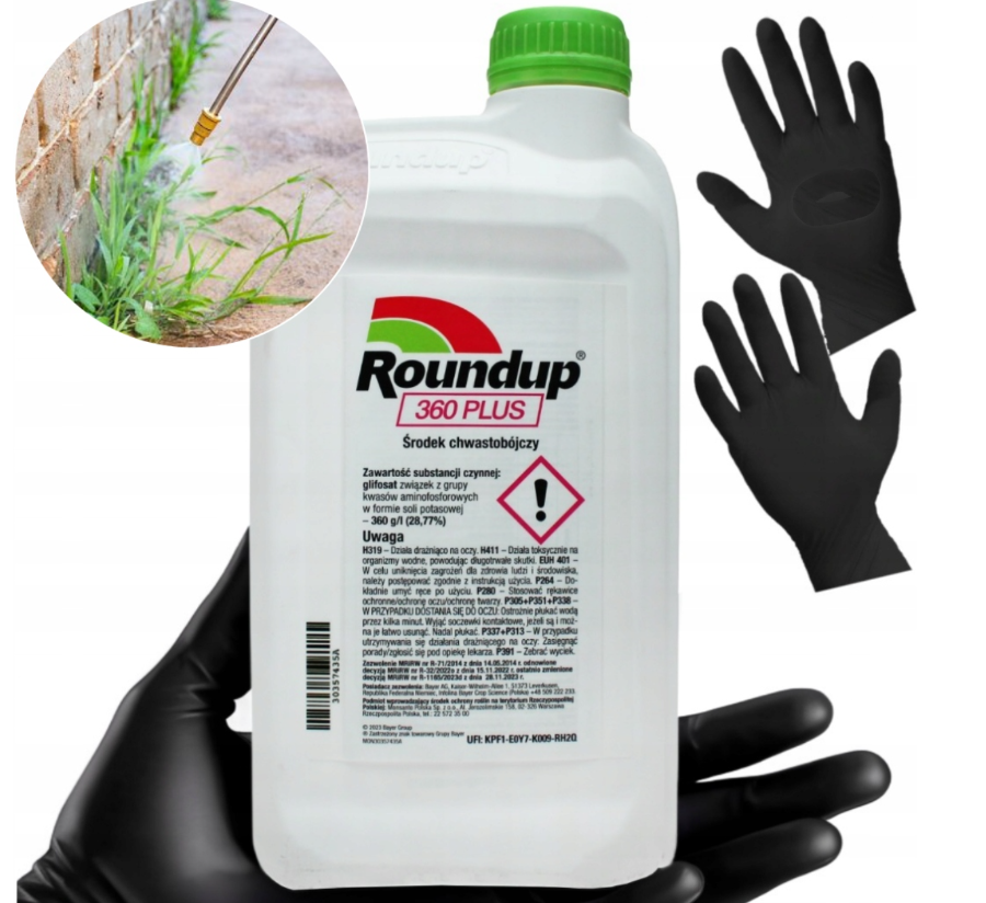 Roundup 360 Plus 1L Set with Gloves - Effective weed killer for home and garden Roundup 360 Plus 1L Set with Gloves - Effective weed killer for home and garden