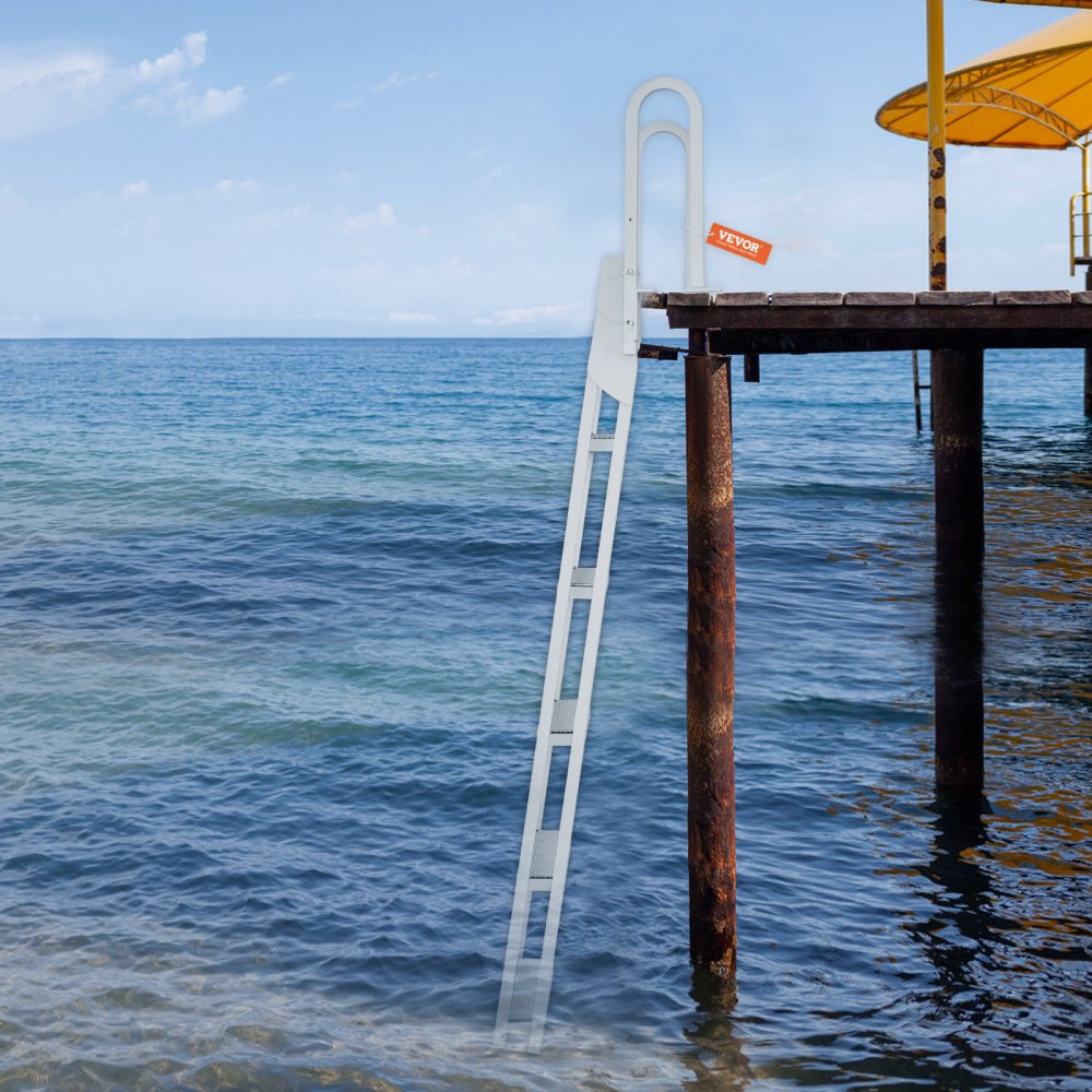 Dock Ladder Fold Up 5 Step 300lb Aluminum Pontoon Boat Ladder with Wide Step and Non-Slip Rungs Swimming Step Ladder for Boarding Ships/Lake/Pools/Ocean Dock Ladder Fold Up 5 Step 300lb Aluminum Pontoon Boat Ladder with Wide Step and Non-Slip Rungs Swimming Step Ladder for Boarding Ships/Lake/Pools/Ocean
