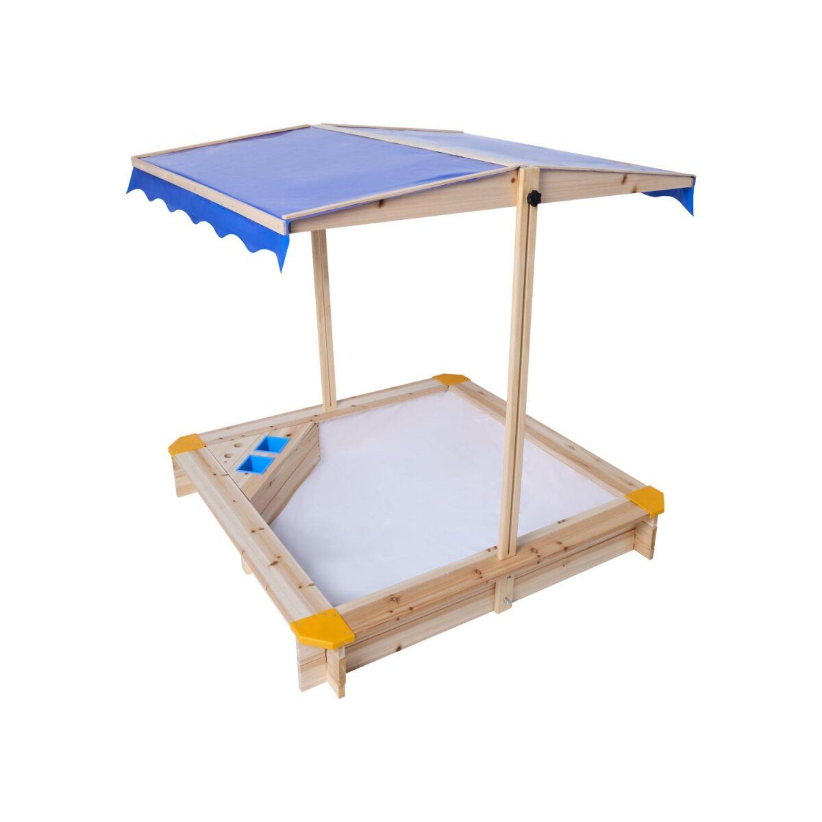 LUPILU® sandpit made of wood, with roof and ice cream parlor