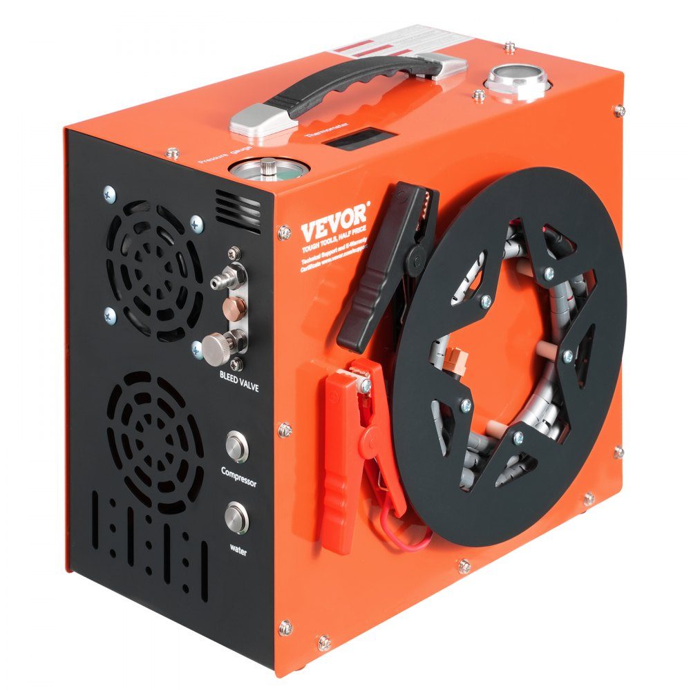 PCP Air Compressor, 4500PSI/30MPa Portable PCP Air Rifle Compressor - Integrated Water and Fan Cooling System, Auto-Stop DC12V/AC230V Paintball Tank Compressor for Air Rifle, Diving Bottle