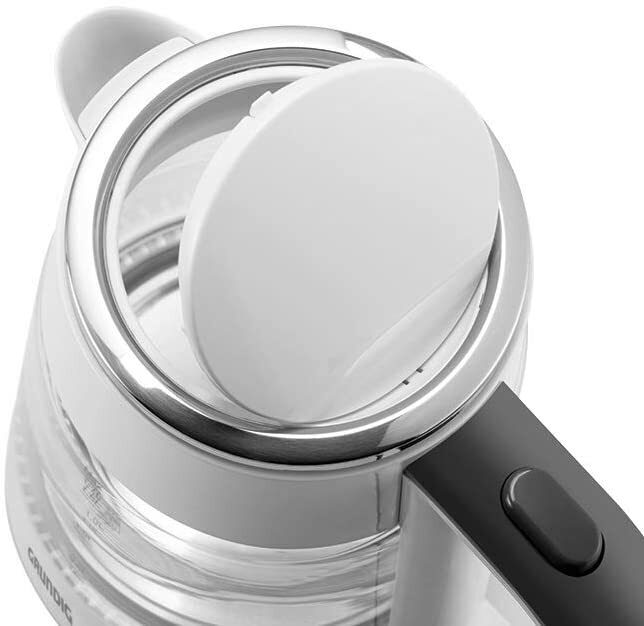 Grundig WK 5860 Wasserkocher, Glas, 2400 W, 1,7 l, 2400, weiß/schwarz
