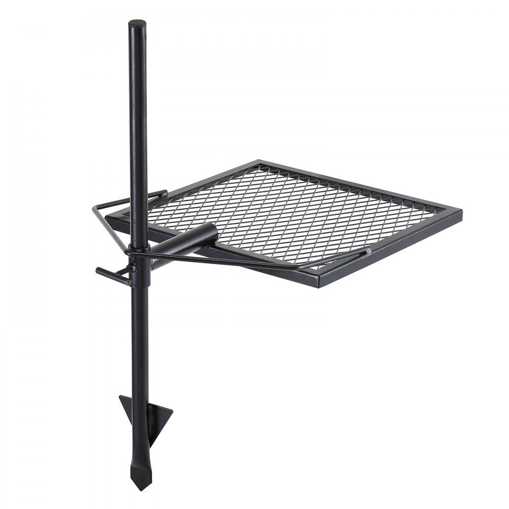 Rôtissoire en acier gril pivotant 405x405mm gril à charbon de bois support de gril portable support de gril 6 kg capacité de charge 300 ℃ gril à rôtir autoportant barbecue grill chariot barbecue camping