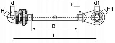 Hydraulic top connection Cat. 2-3 ball joint (635-910 mm)