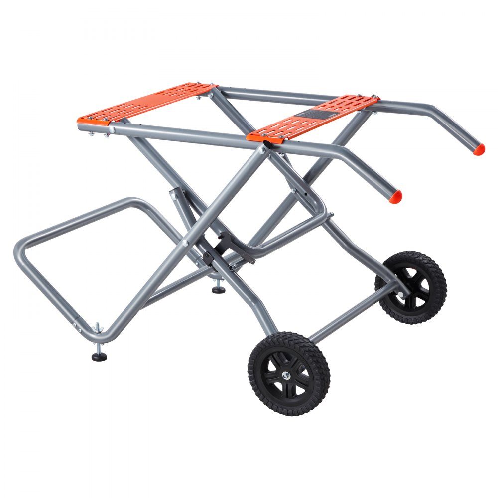 Table Saw Stand, 158kg Load Capacity, Rolling Folding Base with 8" Rubber Wheels, Easy Storage, Universal for Most Brands Table Saws, 1100 x 760 x 620mm