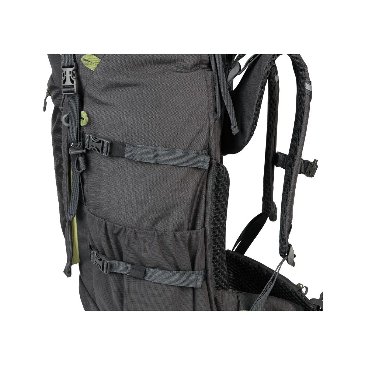 CRIVIT Premium-Trekking-Rucksack, 50+10 L, schwarz/gelb