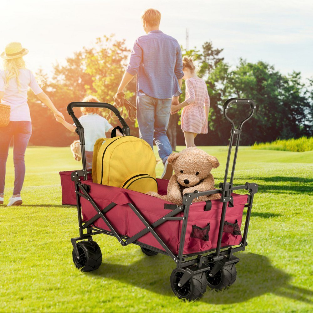 Camion Pliable Camion Pliant Noir Toit Amovible Camion Pliant en Tissu Oxford 600D Grande Roue Camion Pliant Portable Poignée réglable Convient pour Les Sports de Jardin de Plage