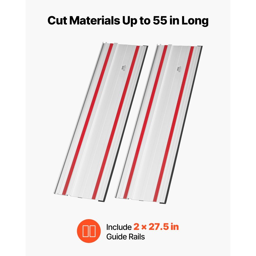 Guide rail hand circular saws, including 2 pieces 700mm aluminum circular saw rails and 1 connector, compatible with different brands of plunge saws, for woodworking projects
