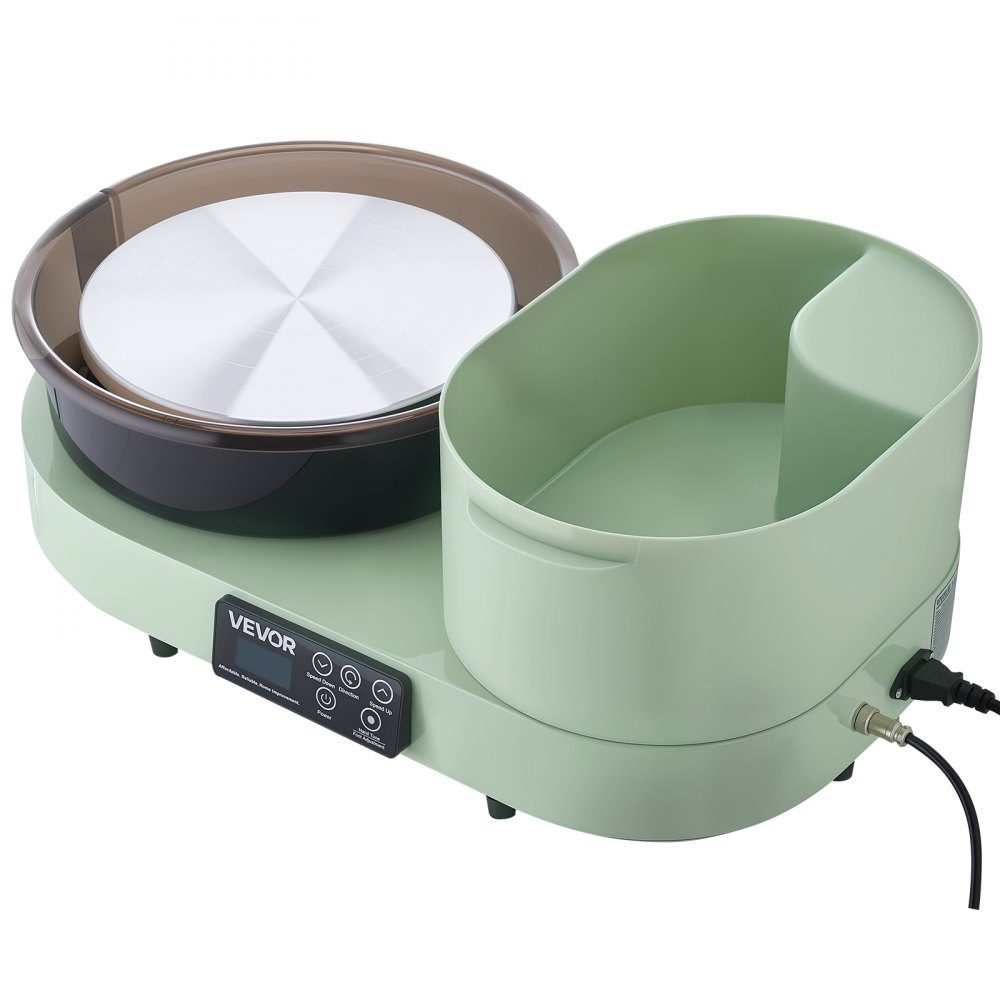 Töpferscheibe elektrisch 450 W, Töpferdrehmaschine 28 cm Drehteller (Aluminium), Töpfermaschine mit Fußpedal und 30–300 U/min einstellbarer Geschwindigkeit und Aluminiumgehäuse, für Anfänger DIY Tonkunst