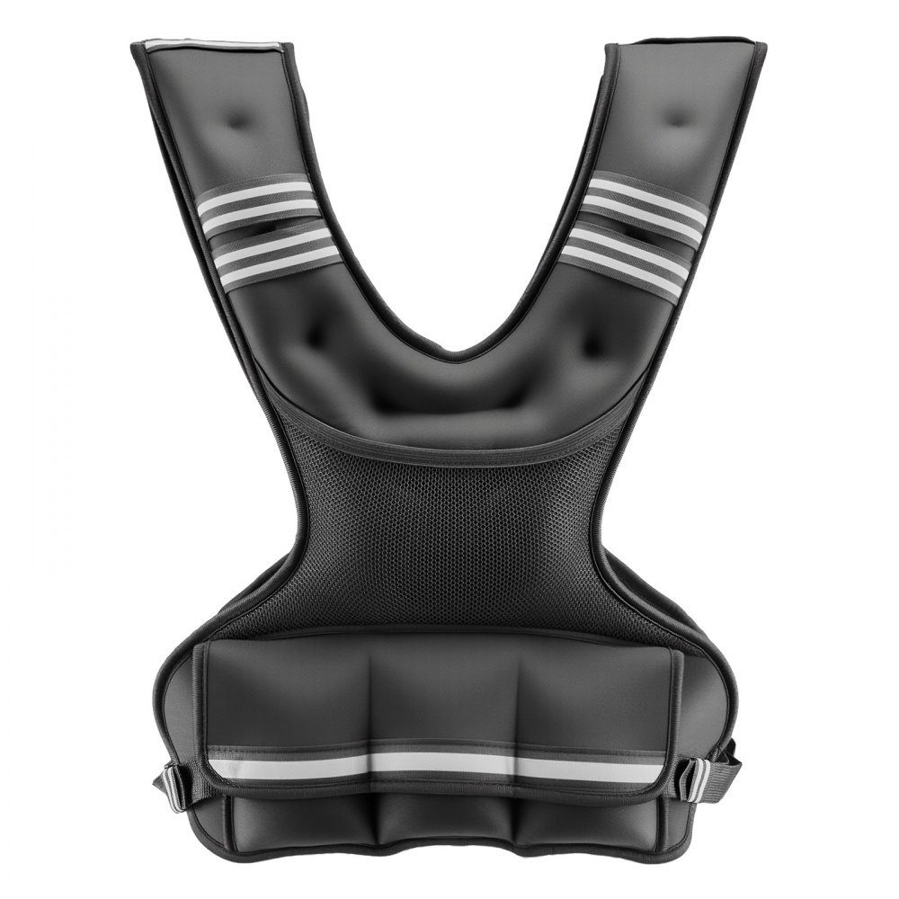 Adjustable Weight Vest 5-9.1kg with 6 Iron and Sand Weights and Reflective Strip Body Weight Vest Training Set for Men Women Training Equipment for Strength Training Running