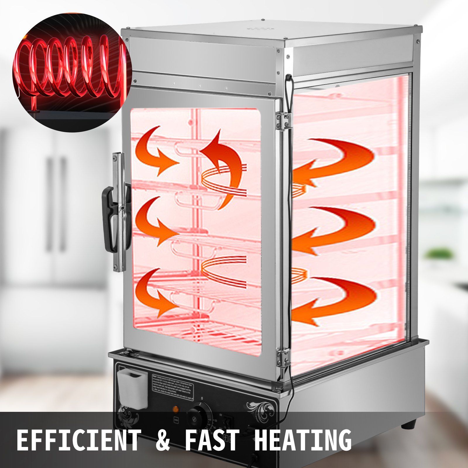 Dampfgarer Brötchendämpfer 5-Lagen, 900 W, Kommerzieller Dampfkocher 380 x 400 x 745 mm, Schaukasten-Brötchen-Dampfer 30-110 °C, Elektrischer Speisenwärmer mit 2 Essenszangen und Griff Dampfgarer Brötchendämpfer 5-Lagen, 900 W, Kommerzieller Dampfkocher 380 x 400 x 745 mm, Schaukasten-Brötchen-Dampfer 30-110 °C, Elektrischer Speisenwärmer mit 2 Essenszangen und Griff