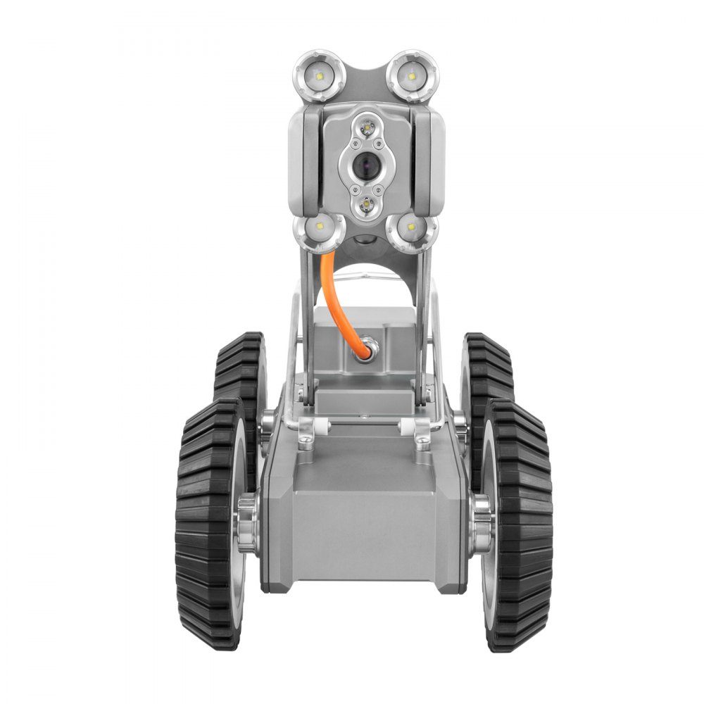 Inspektionsroboter, kriechender 120-m-Rohrerkennungsroboter mit 2-Megapixel-Front-/Rückkamera und Touchscreen-Tablet, IP68-Rohrkamera mit Beleuchtung und Entfernungszähler für Industrierohre