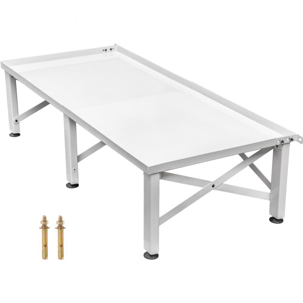 Washing machine base double 124 x 55 x 30 cm, washing machine riser made of iron, washing machine base with non-slip rubber feet, base for washing machine, dryer, refrigerator, load capacity 150 kg