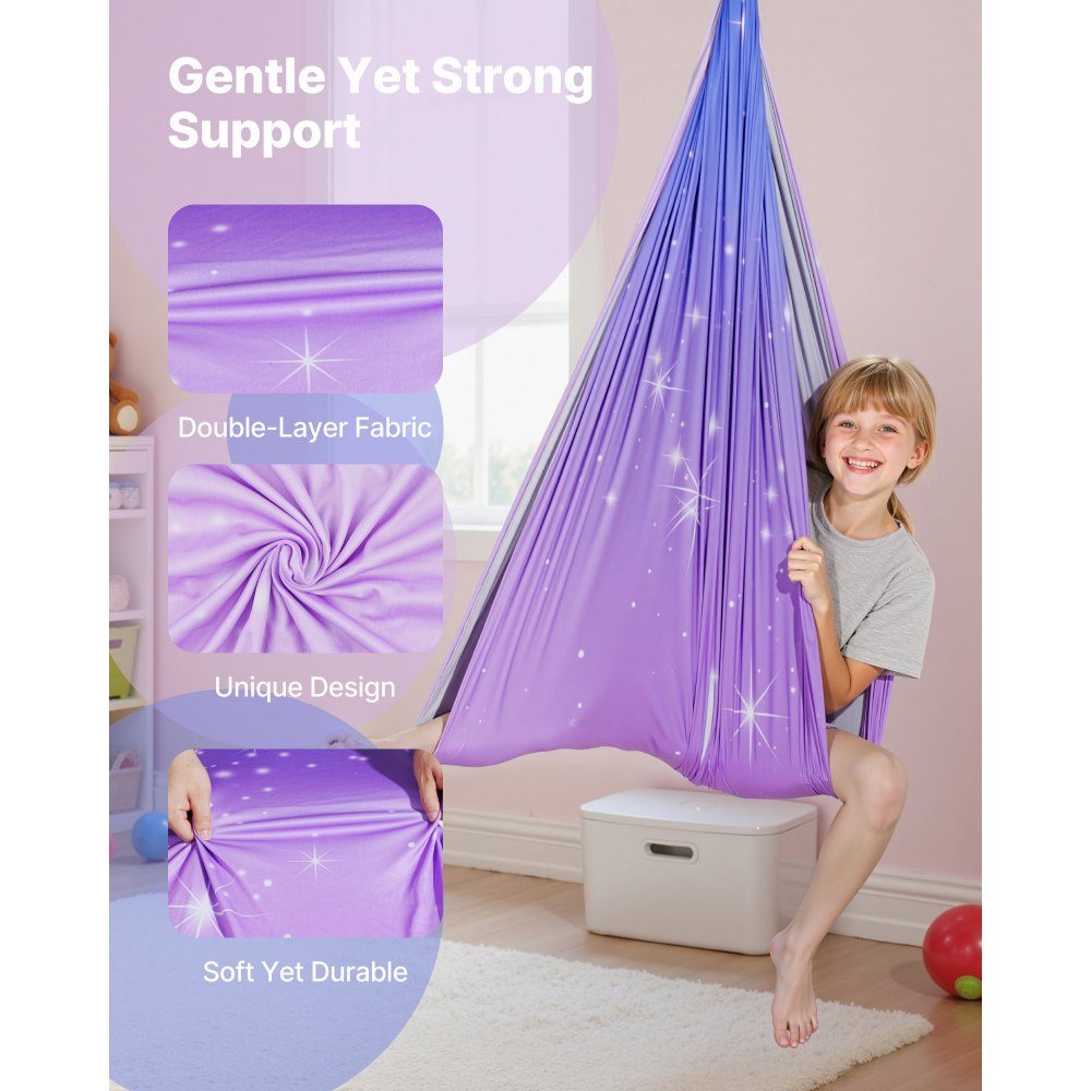 Aerial Yoga hangmatset Dubbellaags stof Aerial Yoga Swing Luchtvliegende Yoga Swing met 360° draaibare ophanging en O-sling en maximaal draagvermogen van 300 lbs Plafondschommels Roze + Blauw