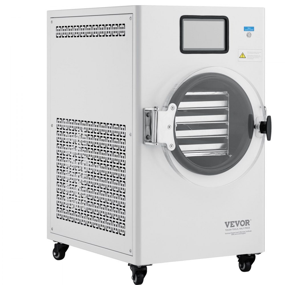 Freeze Dryer Freeze Drying Machine Drying Equipment (4-6kg Capacity) for Food with 4 Layer Trays and Adjustable Temperature and Time, for Fruit White