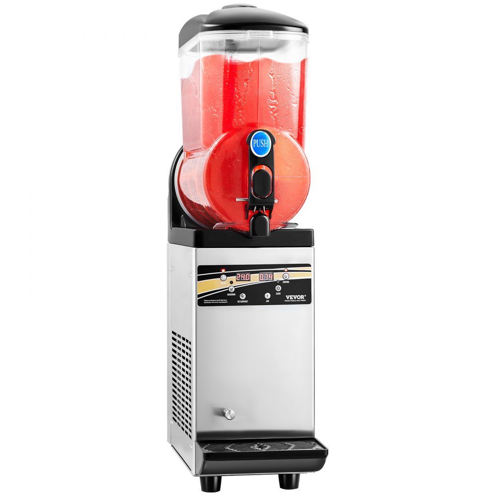 Commercial Slush Ice Machine 15L Stainless Steel Slushie Maker Crushed Ice Machines for 60 Cups Margarita and Smoothies Ice Slush Machine for Home Parties Restaurants Cafes
