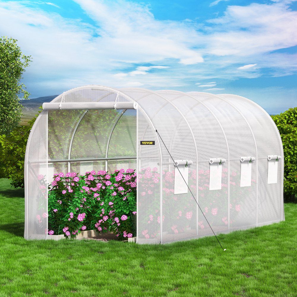 Greenhouse 4.6 x 2.1 x 2.1 m Cold Frame Film Greenhouse Galvanized Steel Frame and PE Cover Greenhouse Waterproof and UV Resistant Tomato Greenhouse Ideal for Growing Vegetables and Flowers