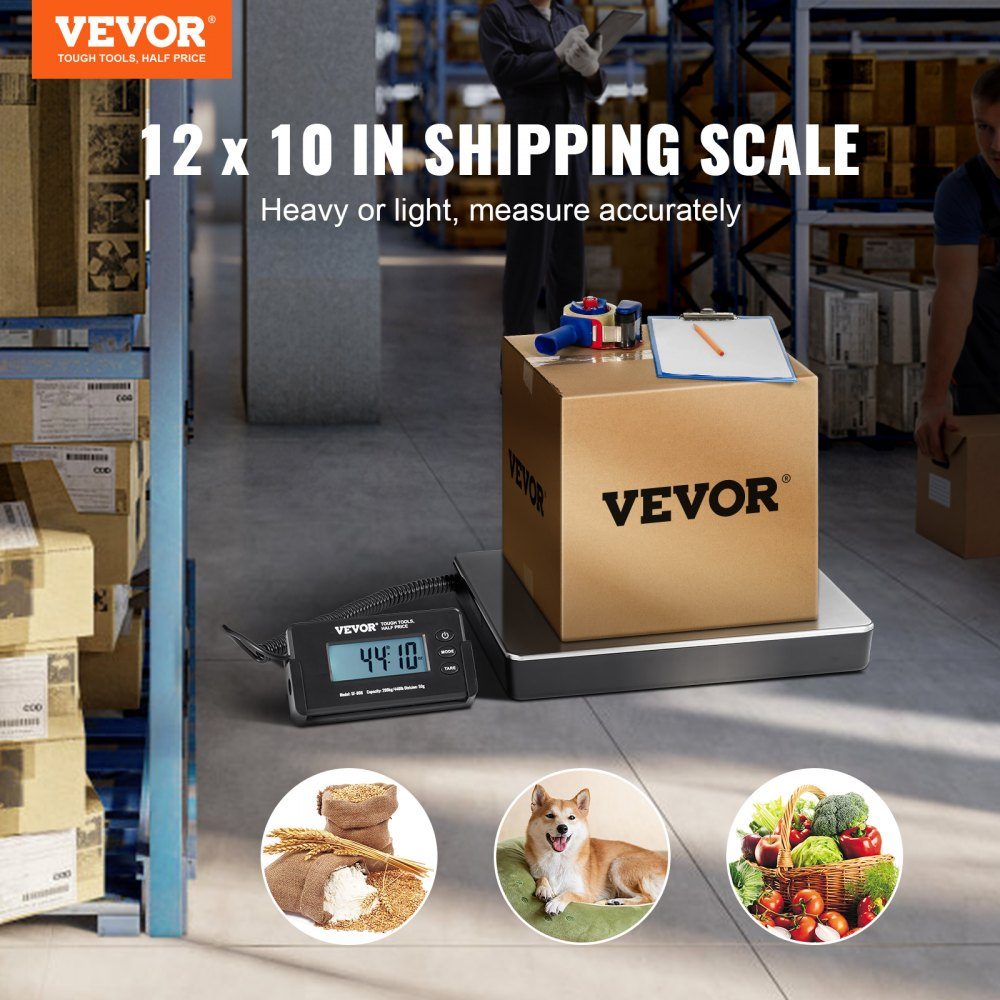 Platform Scales 150g-200kg Parcel Scales 50g Accuracy Digital Scales kg/lbs/lbs:oz Counting Scales 309 x 262 x 45mm ABS Stainless Steel Tare Functions AC/DC Power Supply Industrial Scales Letter Scales Scales