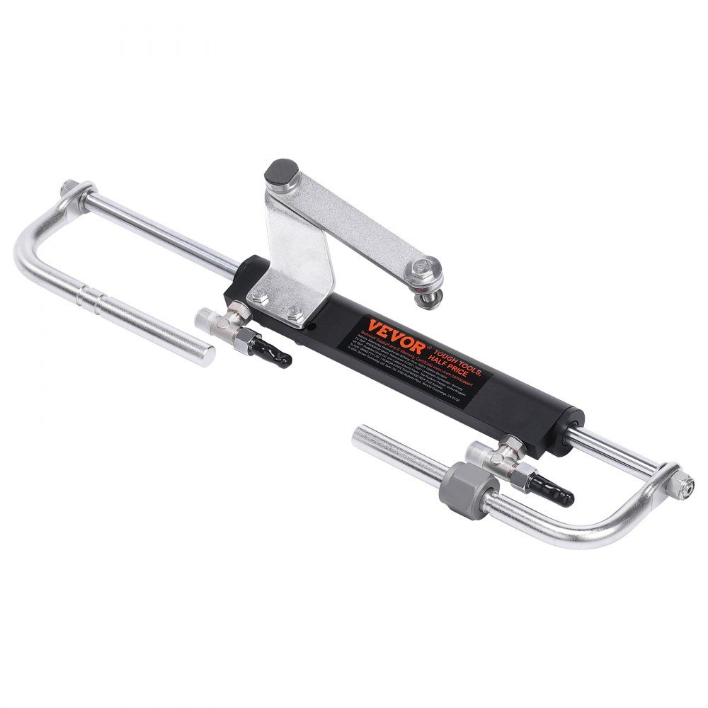 Kit de direction hydraulique hors-bord Système de direction hydraulique pour bateau marin 90 HP avec pompe de direction, cylindre de verrouillage bidirectionnel et tuyau de direction hydraulique de 25 pieds pour bateaux à moteur unique et à station unique