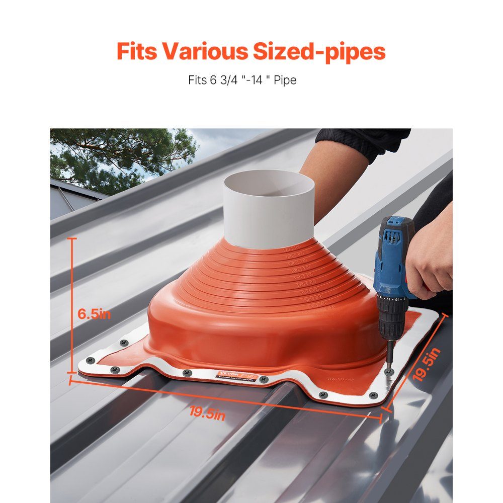 2 stuks buismanchet, geschikt voor buisbuitendiameter 170-355 mm, siliconen dakdoorvoer, dakafdichtingsflens -74℃-225℃, metalen basis, voor schoorsteen, houtkachel en ventilatiebuizen voor buiten
