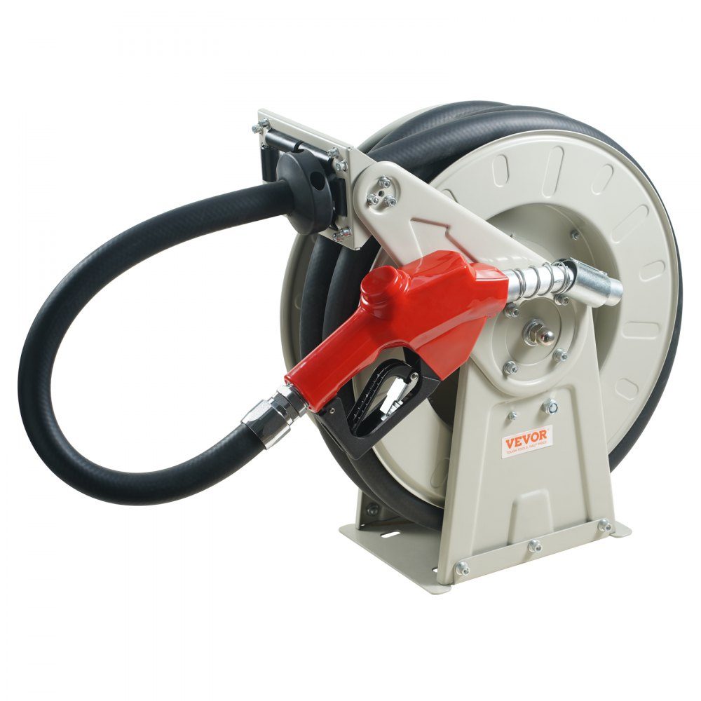 Fuel Hose Reel, Retractable Diesel Hose Reel, 3/4" x 60" Automatic Refueling Nozzle
