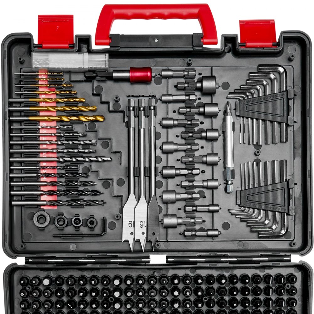 Bohrer-Set 318-teilig, Schraubendreher-Bit-Set, Schraubendreher-Bit-Set geeignet zum Bohren und Schrauben in Holz, Metall und Zement, Bohrer-Sets Kombi-Set sortiert im geordneten Transportkoffer Bohrer-Set 318-teilig, Schraubendreher-Bit-Set, Schraubendreher-Bit-Set geeignet zum Bohren und Schrauben in Holz, Metall und Zement, Bohrer-Sets Kombi-Set sortiert im geordneten Transportkoffer