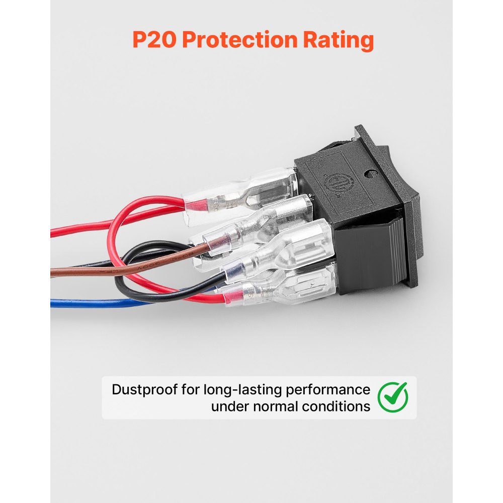 Rocker Switch, 6 Pin DPDT Toggle Switch with 3 Positions (ON)-Off (ON), Pole Reversing Switch AC 250V/16A 125V/20A, Ideal for Home, Office and Light Industrial Use