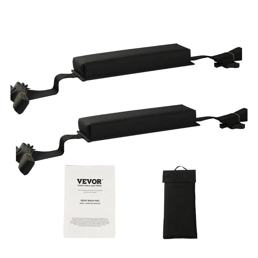 Soft Roof Rack Pads (395mm), Large Universal Car Roof Rack Pads, 80kg Kayak Rack Pads with Portable Storage Bag for SUP Canoe