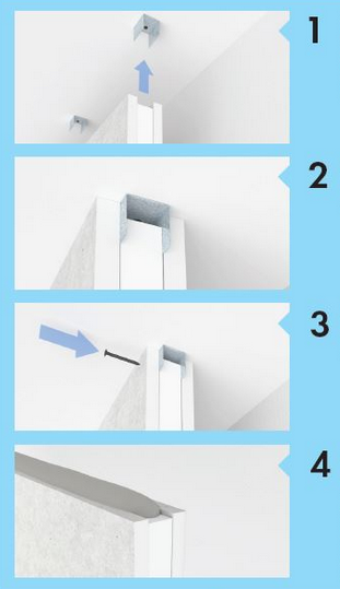 Housse de tringle à rideaux KNAUF, 2 m de large, 15 cm, faux-plafond en plaques de plâtre 50 x 150 x 2000 mm, bande de plafond 773619