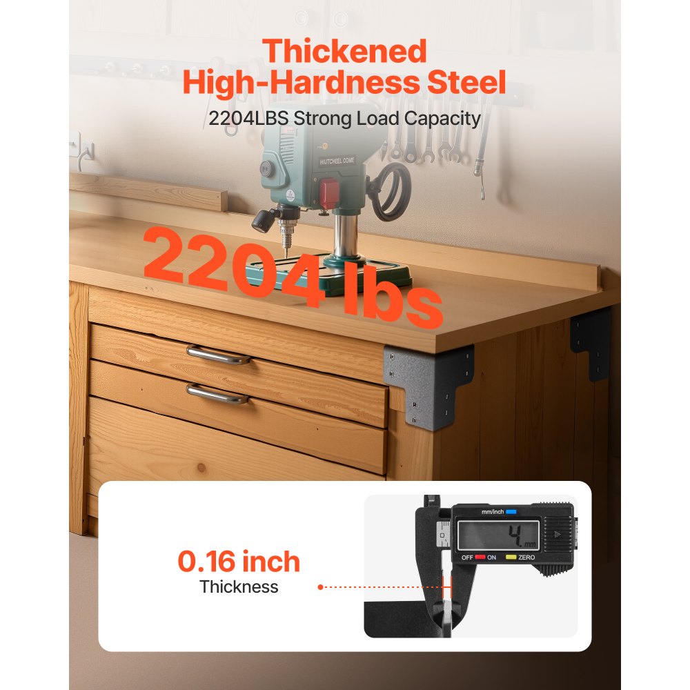 8-teilige Werkbankhalterung, Eckhalterungsset, Tragkraft 1000 kg, Werkbank-Eckhalterung mit Schrauben, Winkelhalterungen für Deckkanten-Werkbank, Schreibtisch und Werkstatttischplattform 8-teilige Werkbankhalterung, Eckhalterungsset, Tragkraft 1000 kg, Werkbank-Eckhalterung mit Schrauben, Winkelhalterungen für Deckkanten-Werkbank, Schreibtisch und Werkstatttischplattform