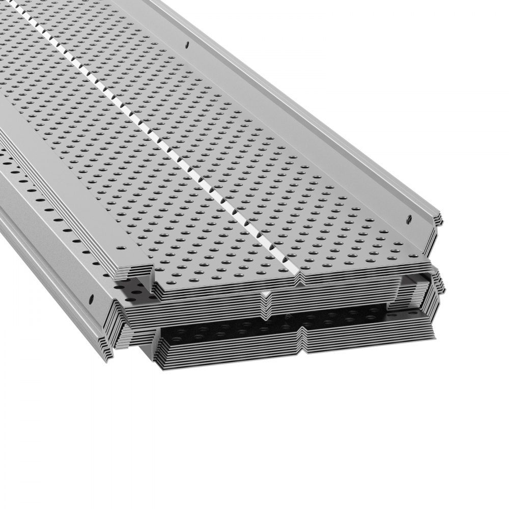 Osłona rynny 5-calowy szeroki aluminiowy filtr liściowy Domowa osłona rynny 26 szt. Całkowita długość 100 stóp φ 4 mm średnica otworu i grubość 0,5 mm Nadaje się do każdego typu rynny