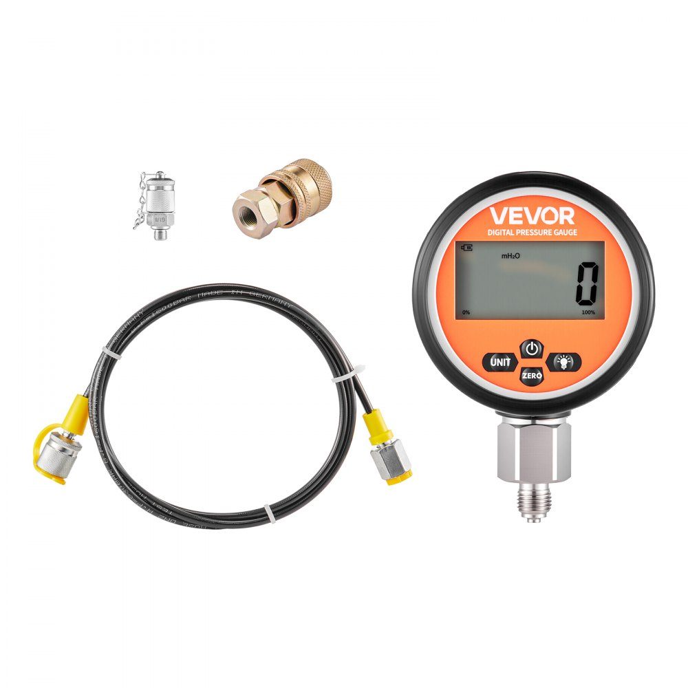 Kit de couplage de test de pression hydraulique numérique, testeur de manomètre 10000 PSI avec 1 manomètre et 1 couplage de test et 1 raccord rapide et 1 tuyau pour machines de construction d'excavatrice – Réf. HT-22679